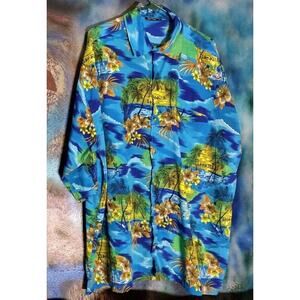 Revue Poly Jamaica Island Floral CAMP SHIRT Large 3XL